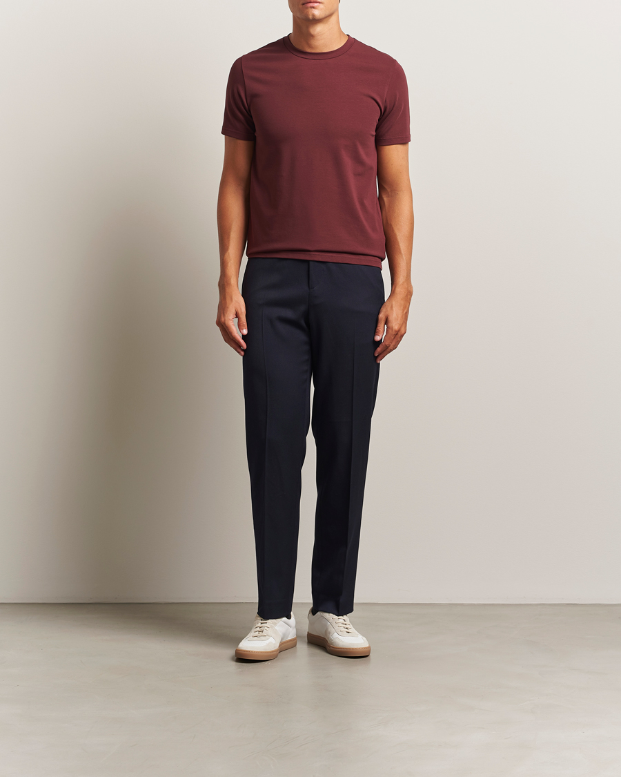 Herr | T-Shirts | Filippa K | Soft Lycra T-Shirt Burgundy