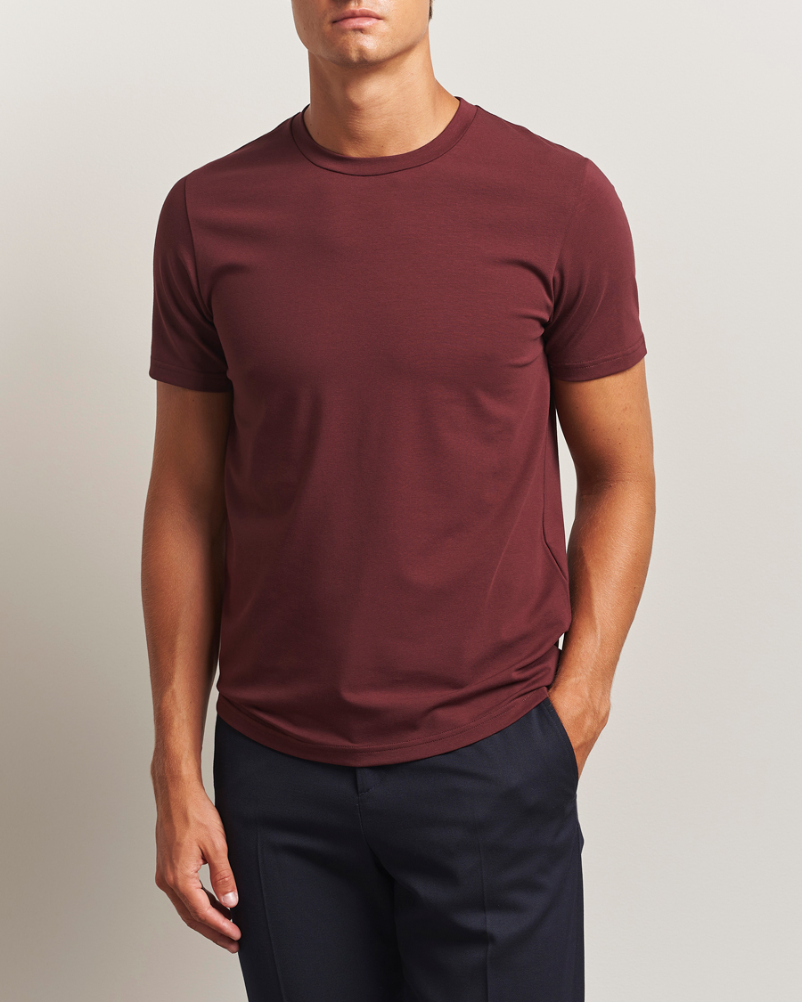 Herr | T-Shirts | Filippa K | Soft Lycra T-Shirt Burgundy