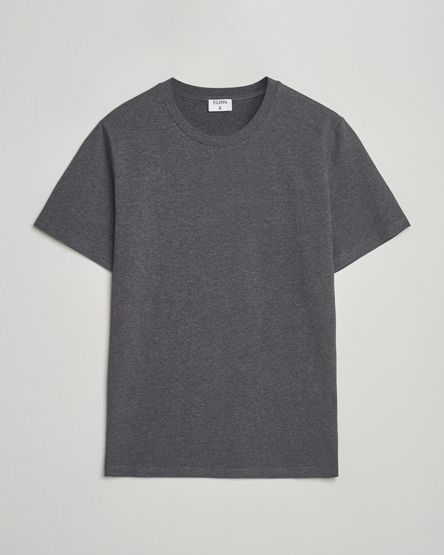 Herr | T-Shirts | Filippa K | Soft Lycra T-Shirt Anthracite Melange