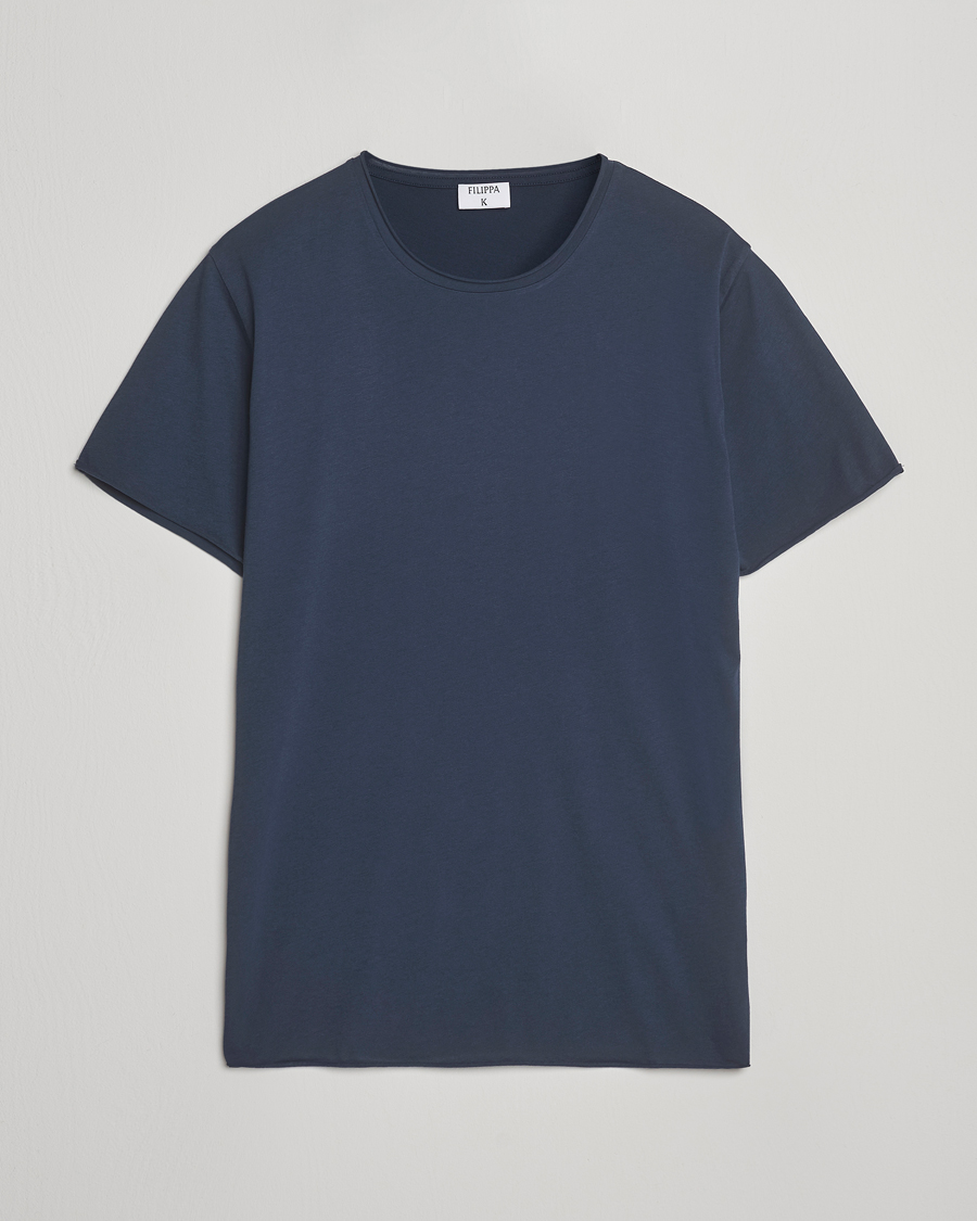 Herr | T-Shirts | Filippa K | Roll Neck Crew Neck T-Shirt Dusk Blue