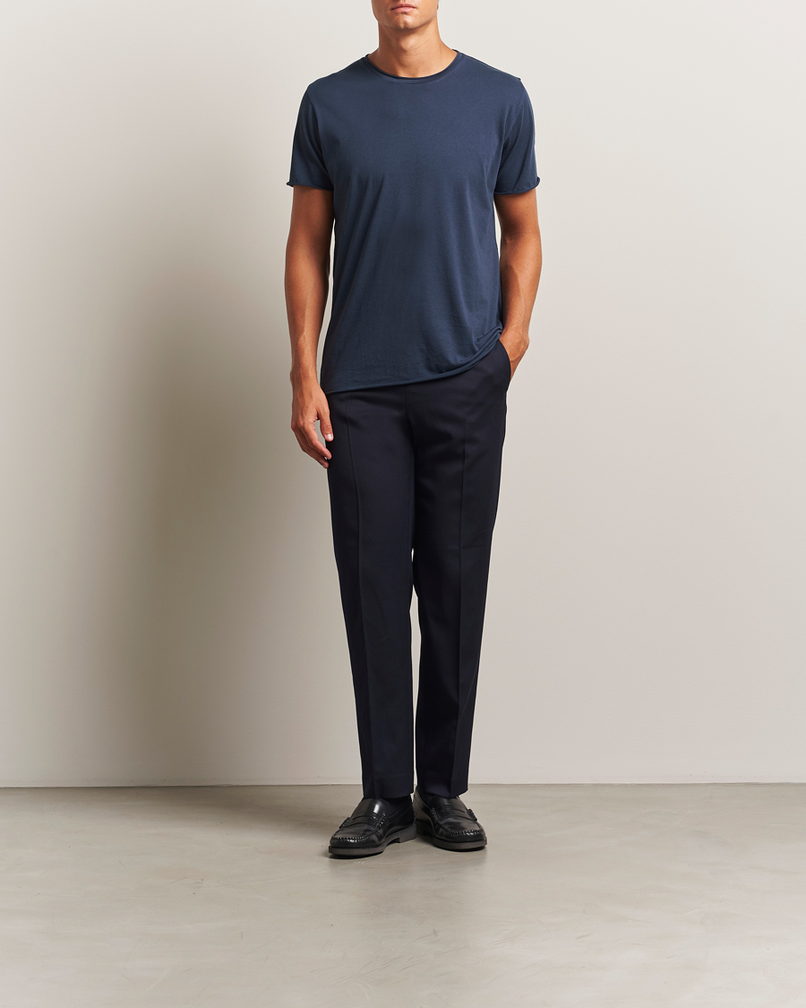 Herr | T-Shirts | Filippa K | Roll Neck Crew Neck T-Shirt Dusk Blue