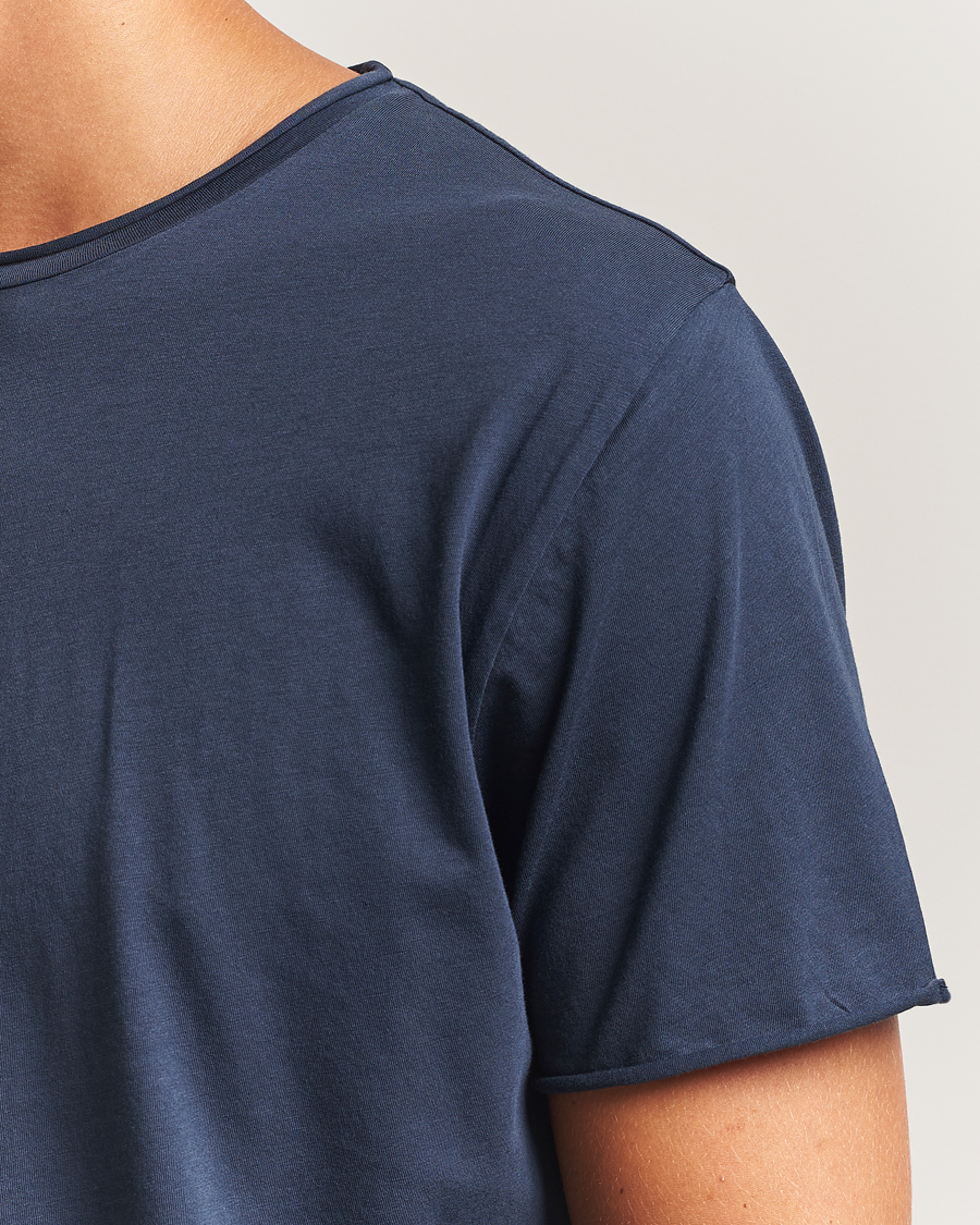 Herr | T-Shirts | Filippa K | Roll Neck Crew Neck T-Shirt Dusk Blue