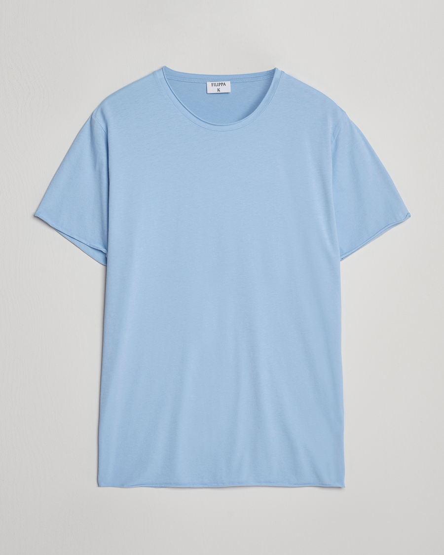 Herr | T-Shirts | Filippa K | Roll Neck Crew Neck T-Shirt Frost Blue