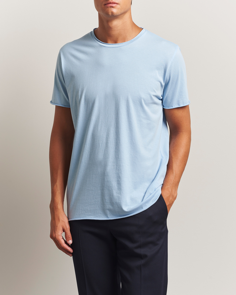 Herr | T-Shirts | Filippa K | Roll Neck Crew Neck T-Shirt Frost Blue