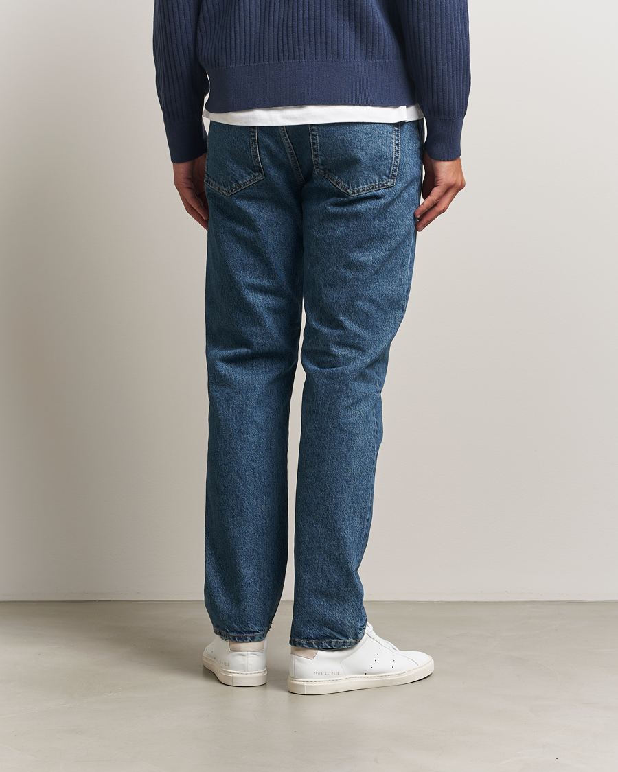 Herr | Byxor | Filippa K | Tapered Cropped Jeans Washed Mid Blue