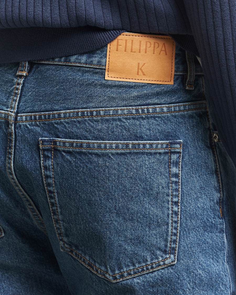 Herr | Byxor | Filippa K | Tapered Cropped Jeans Washed Mid Blue