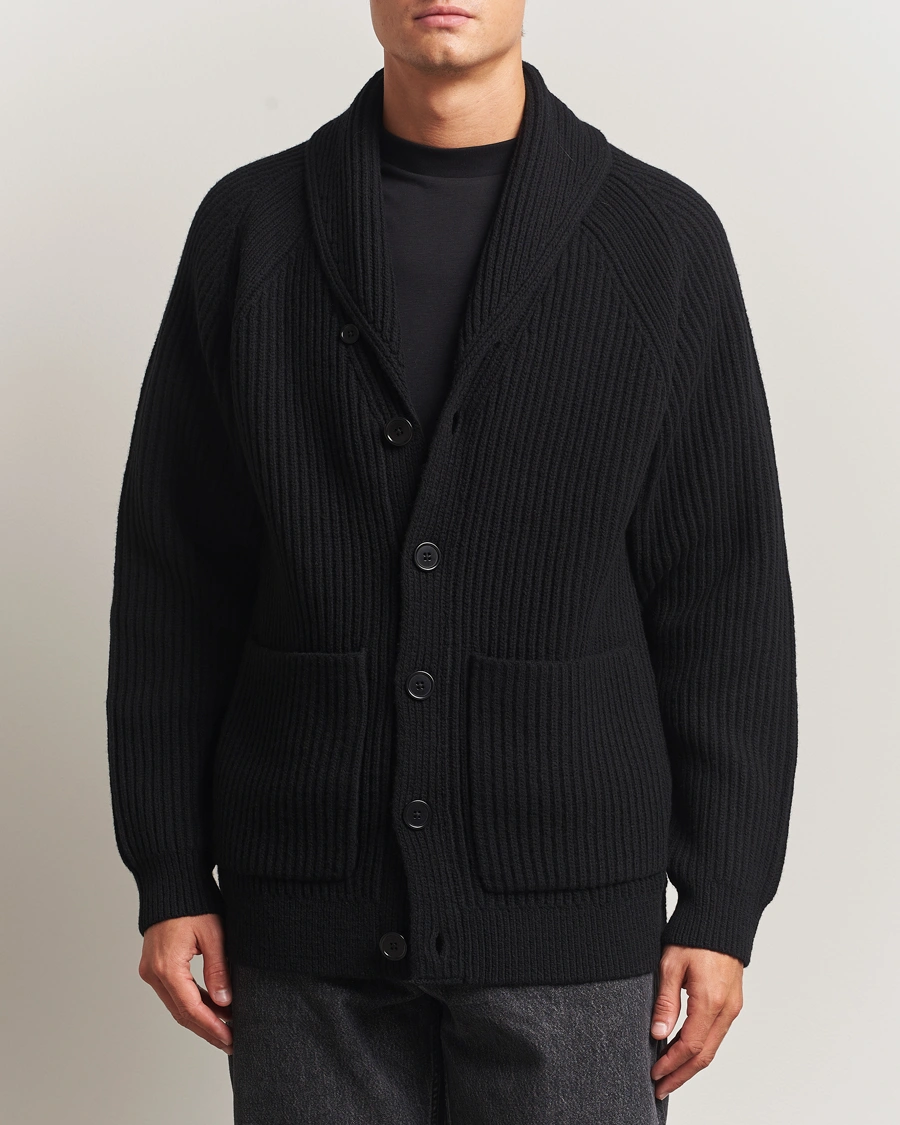 Herr | Tröjor | Filippa K | Wool Shawl Collar Cardigan Black