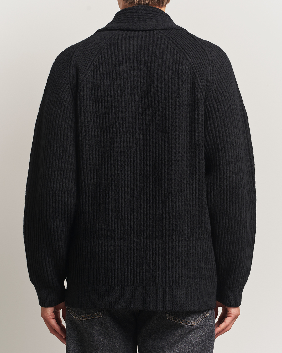 Herr | Tröjor | Filippa K | Wool Shawl Collar Cardigan Black