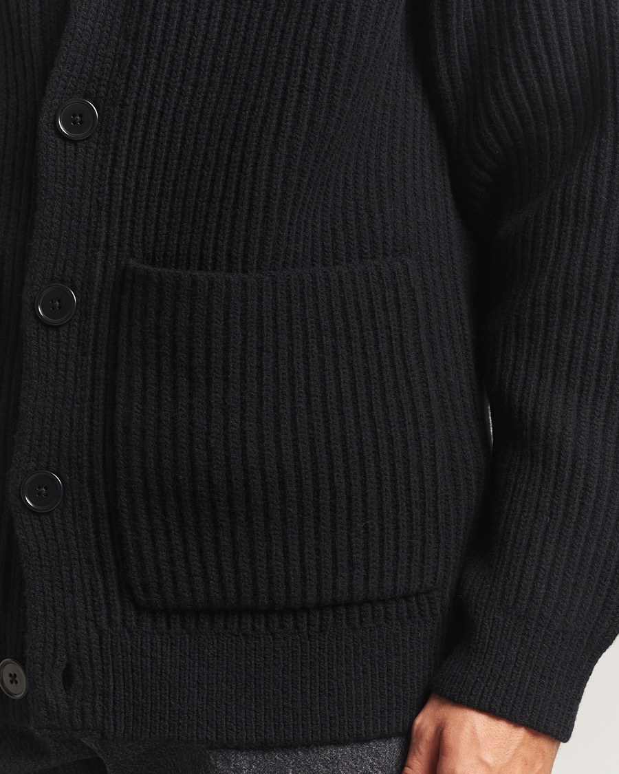 Herr | Tröjor | Filippa K | Wool Shawl Collar Cardigan Black