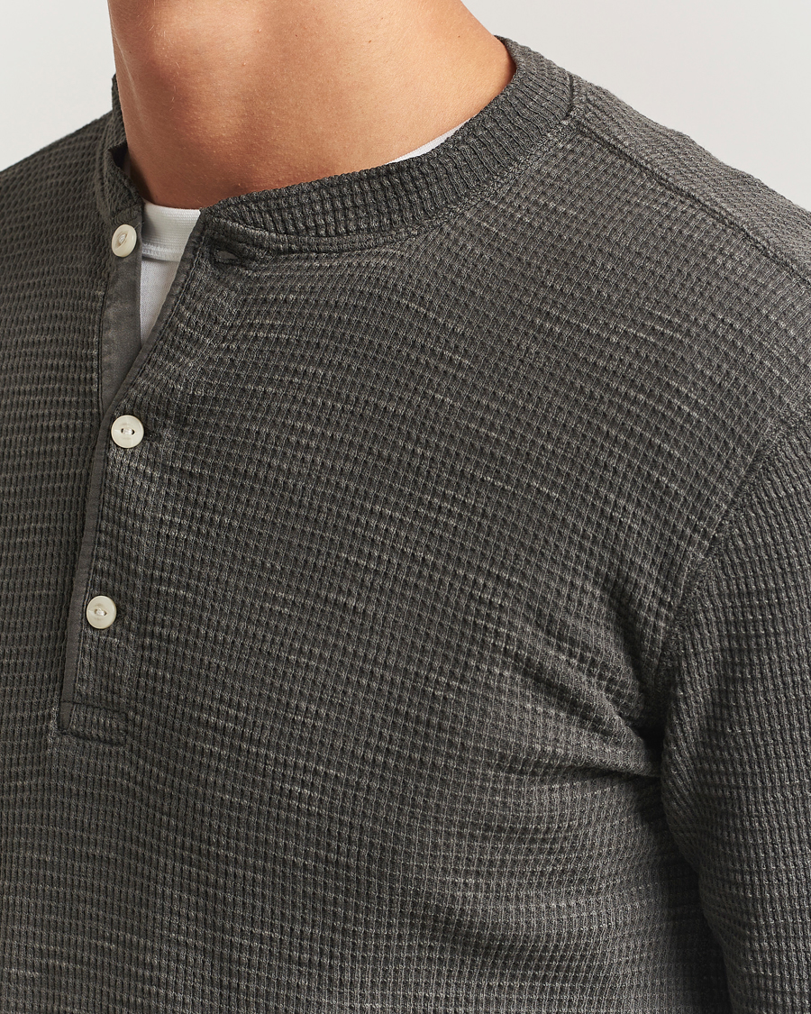 Herr | Tröjor | RRL | Long Sleeve Henley Faded Black