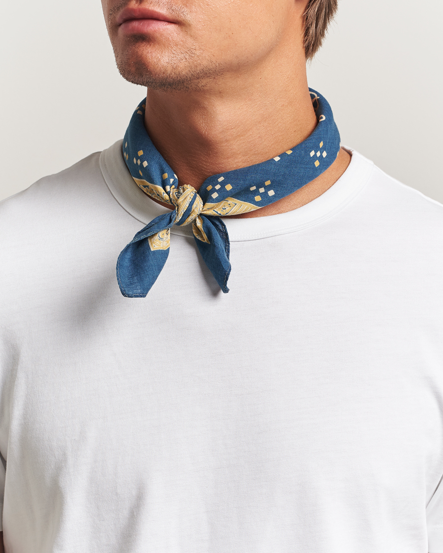 Herr | Näsdukar | RRL | Diamond Bandana Indigo/Cream