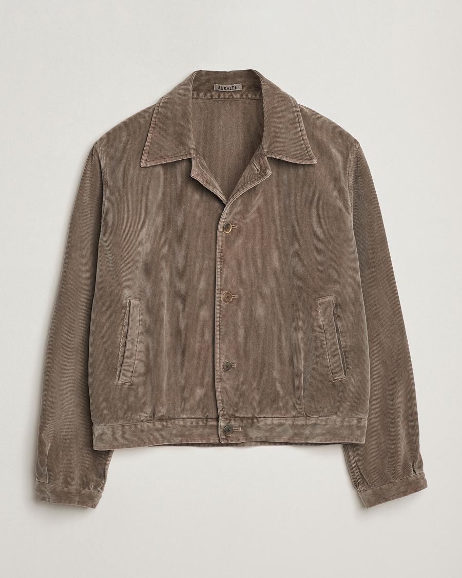 Herr | Jackor | Auralee | Corduroy Bomber Jacket Olive