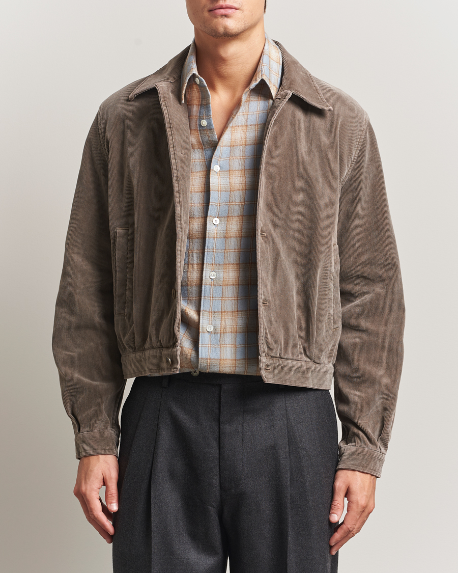Herr | Jackor | Auralee | Corduroy Bomber Jacket Olive