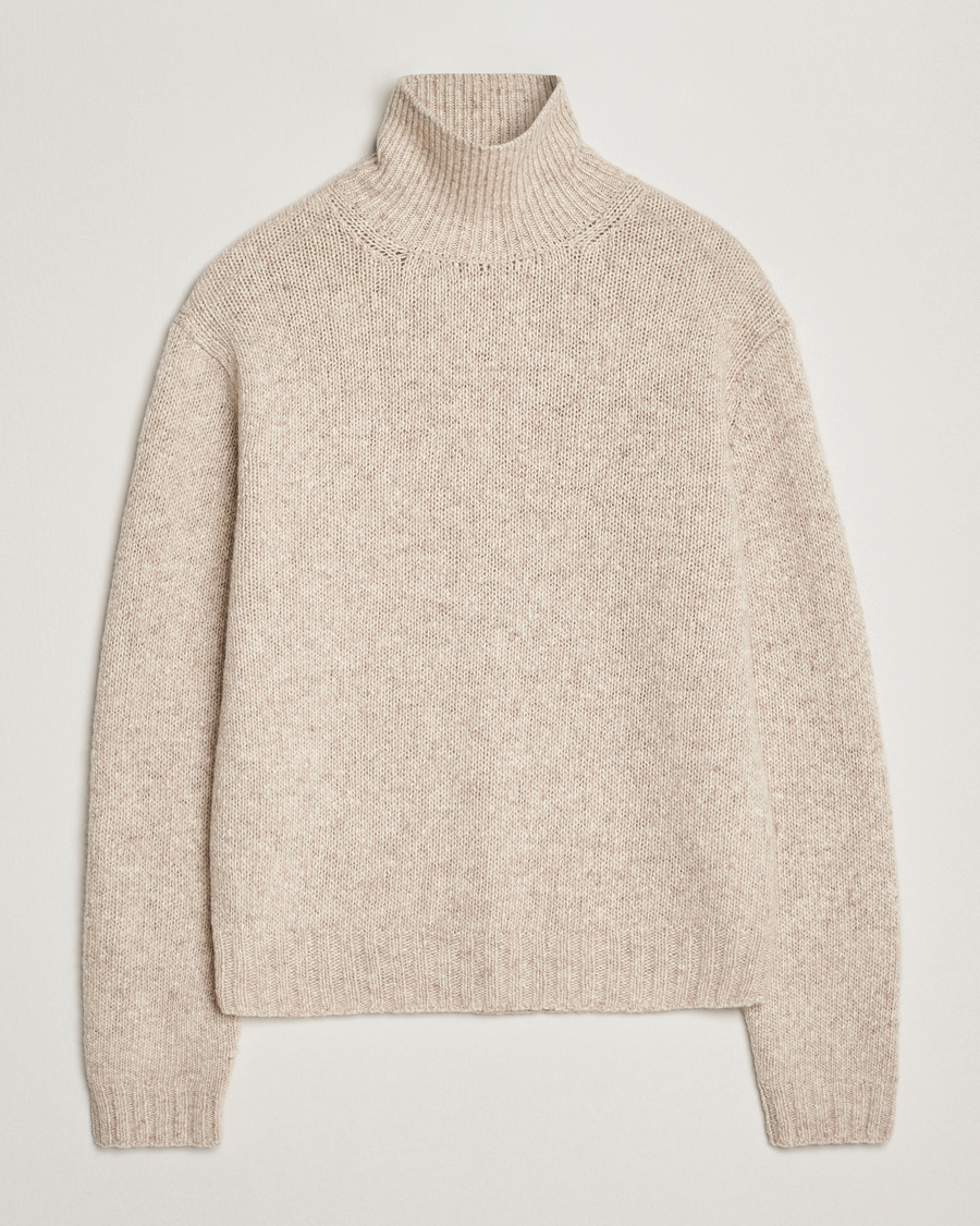Herr | Tröjor | Auralee | Cashmere Melange Rollneck Beige