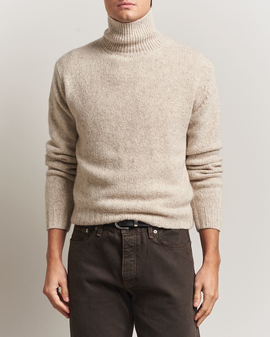 Herr | Tröjor | Auralee | Cashmere Melange Rollneck Beige