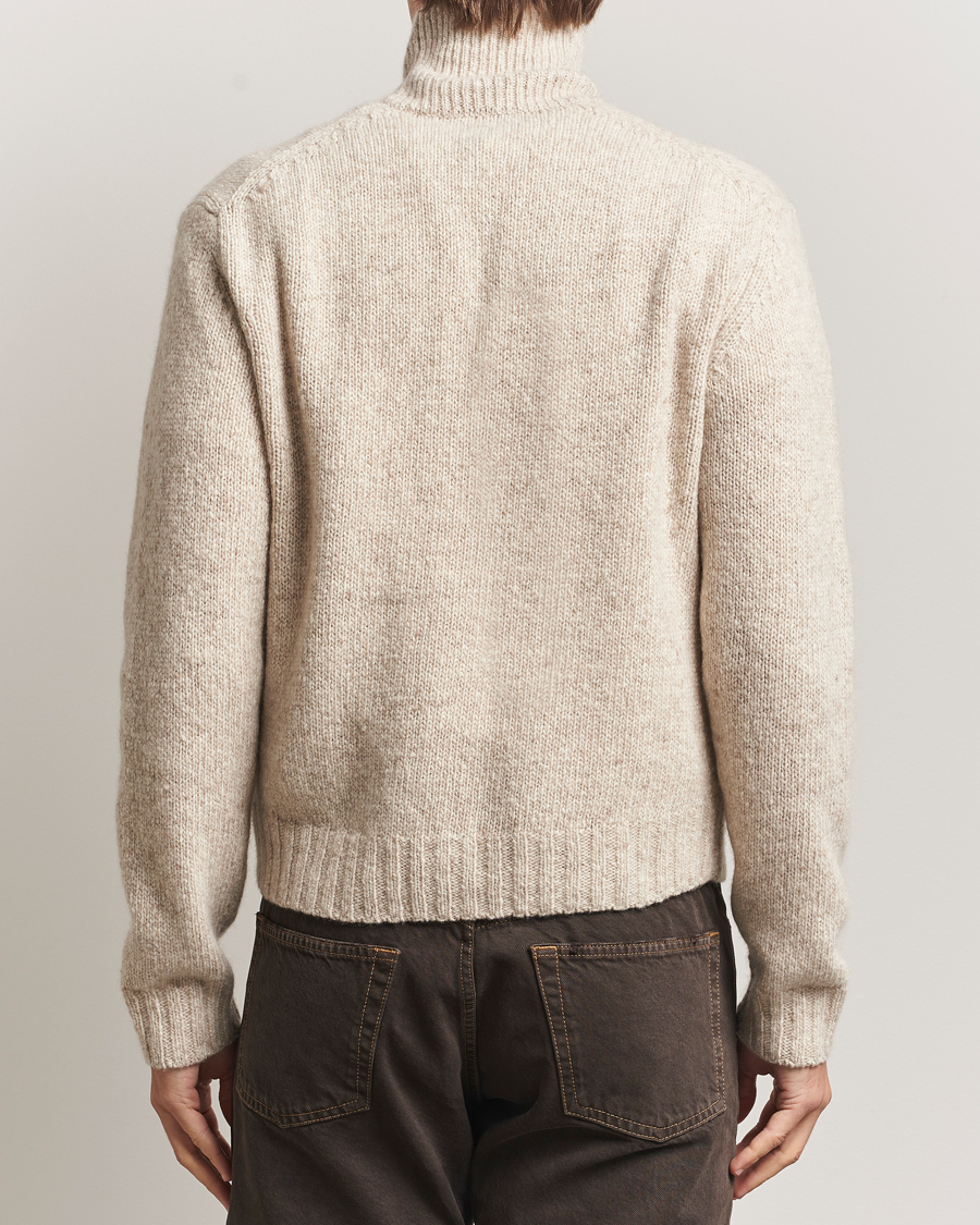 Herr | Tröjor | Auralee | Cashmere Melange Rollneck Beige