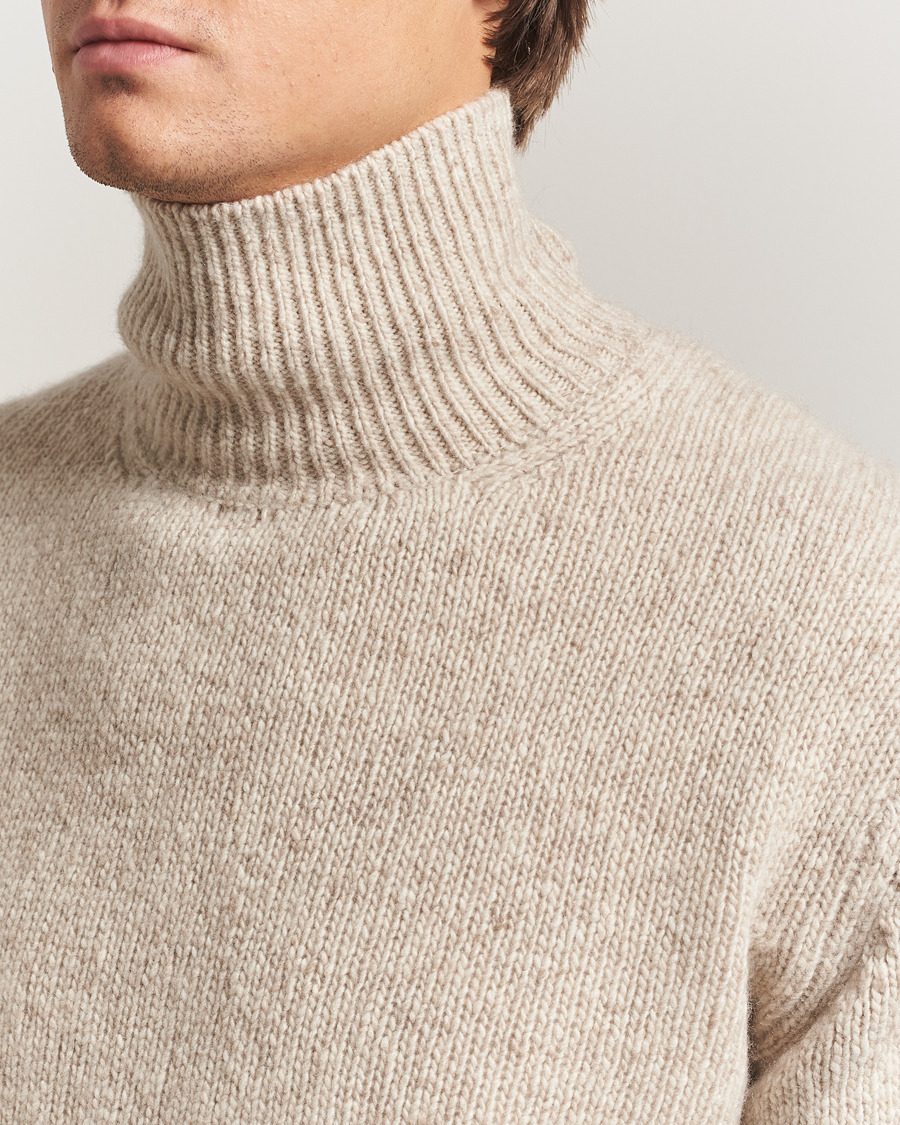 Herr | Tröjor | Auralee | Cashmere Melange Rollneck Beige