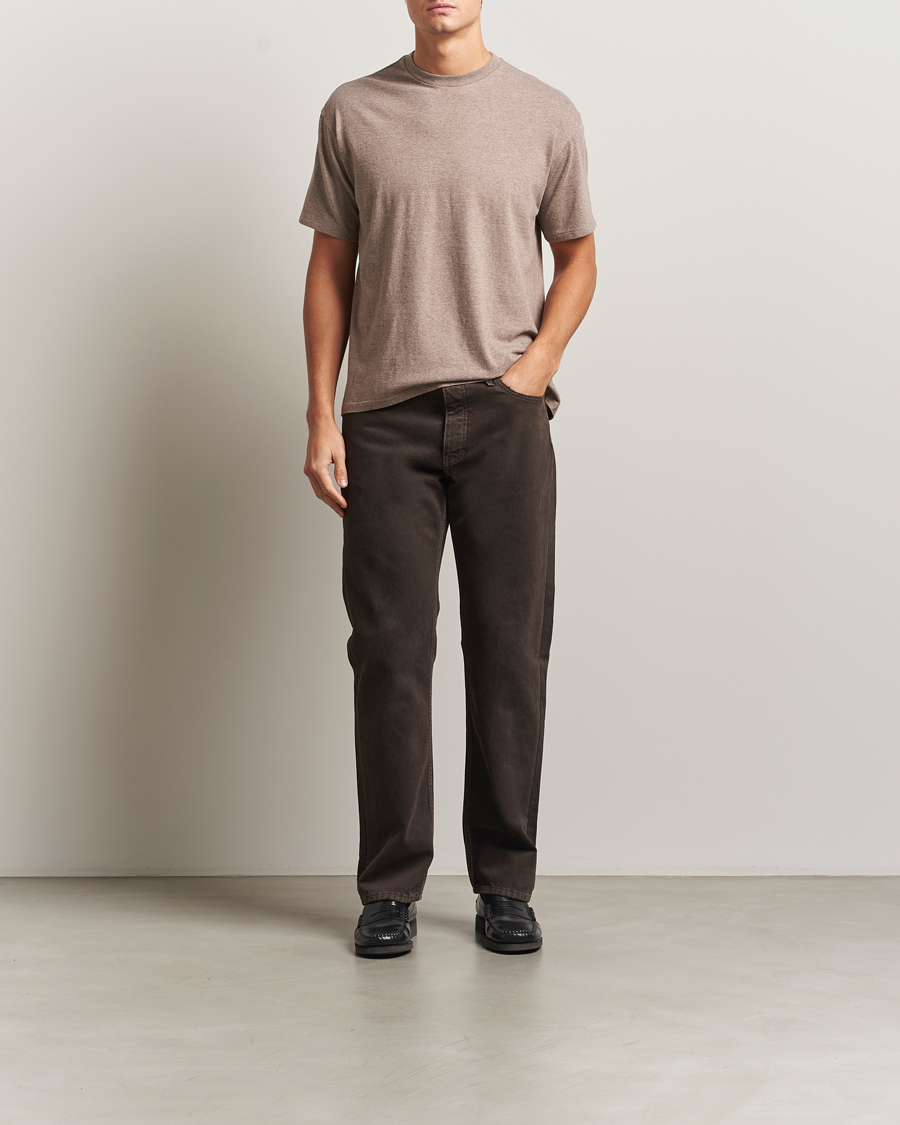 Herr | T-Shirts | Auralee | Seamless Crew Neck T-Shirt Top Brown