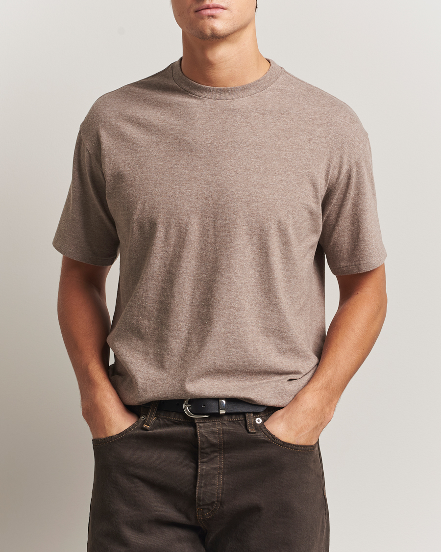 Herr | T-Shirts | Auralee | Seamless Crew Neck T-Shirt Top Brown