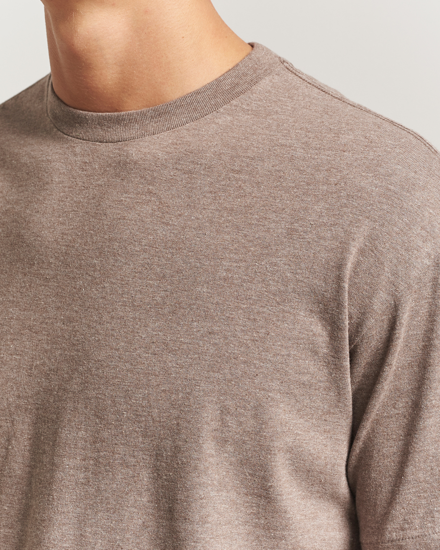 Herr | T-Shirts | Auralee | Seamless Crew Neck T-Shirt Top Brown