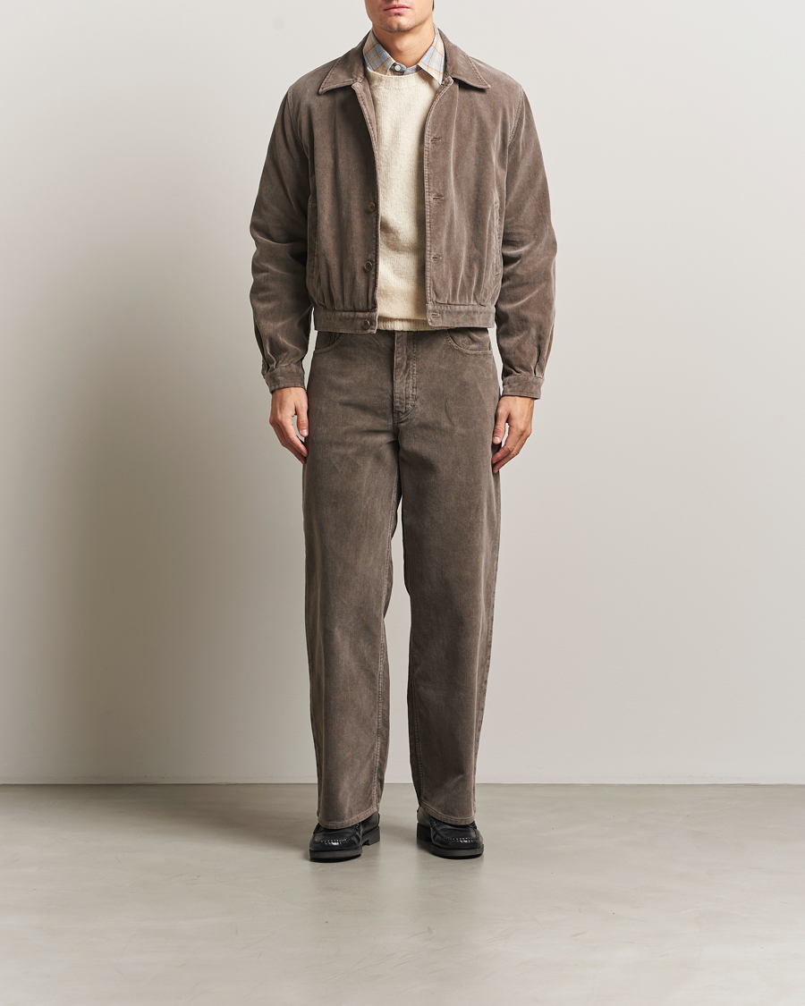 Herr | Byxor | Auralee | Dyed Corduroy 5-Pocket Pants Olive
