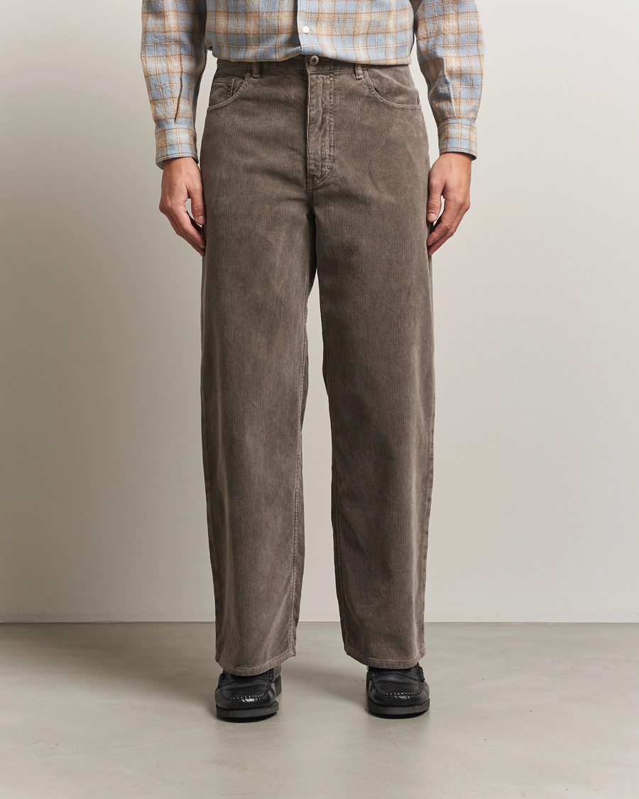 Herr | Byxor | Auralee | Dyed Corduroy 5-Pocket Pants Olive