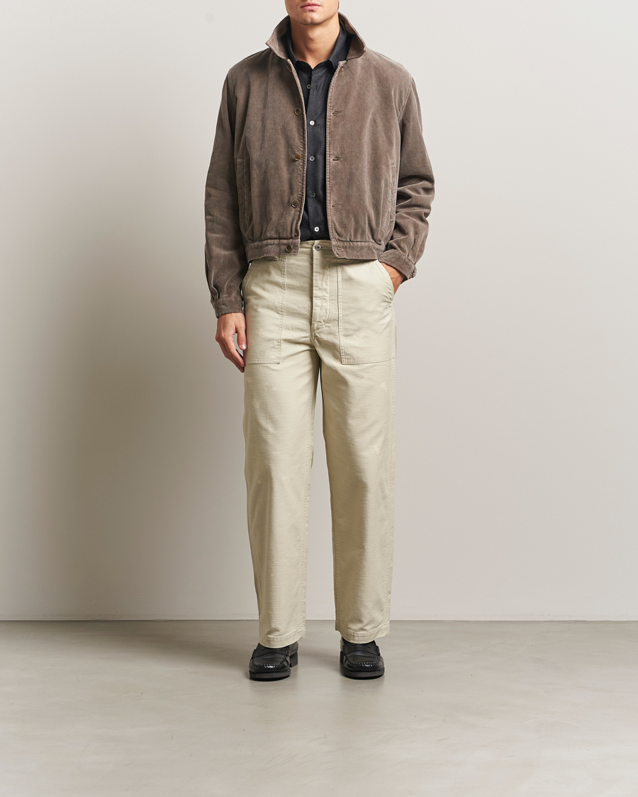 Herr | Byxor | Auralee | Bleached Satin Baker Pants Ivory