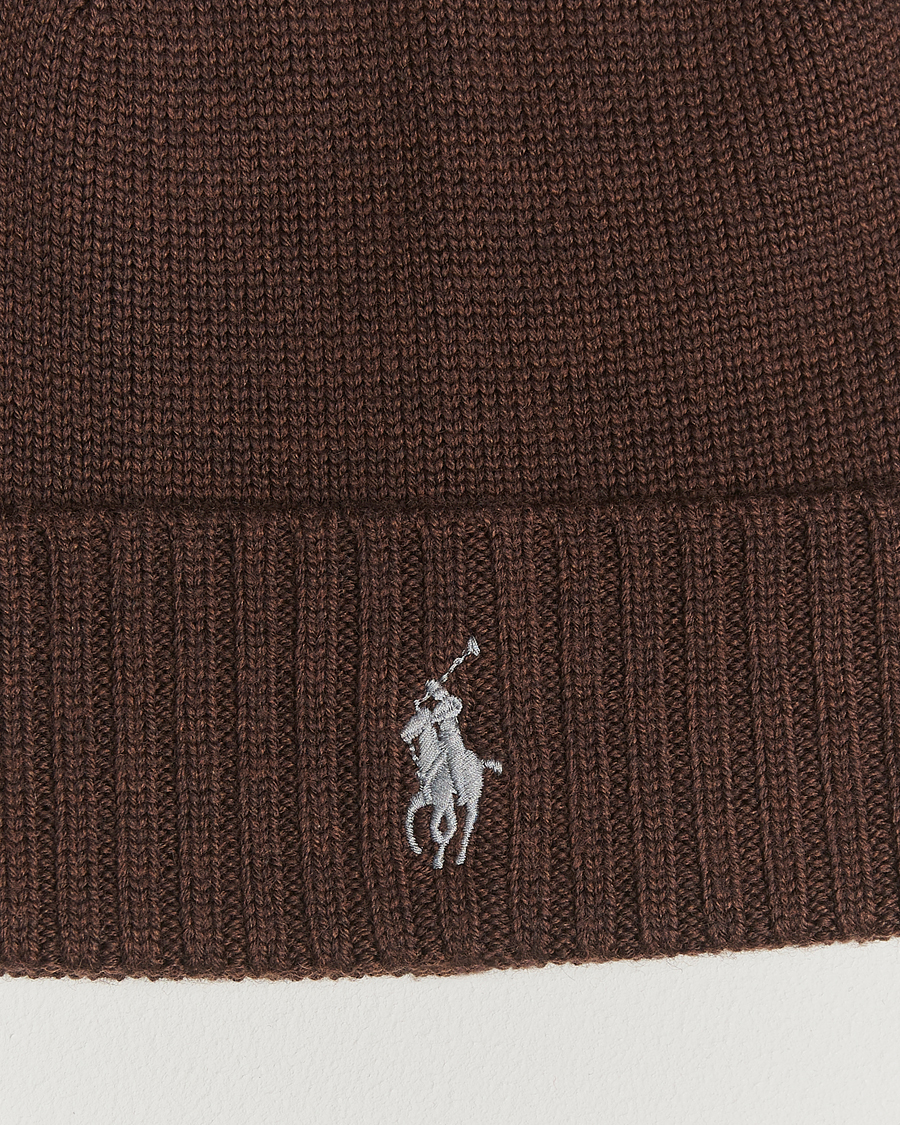 Herr | Mössor | Polo Ralph Lauren | Merino Beanie Brown Melange