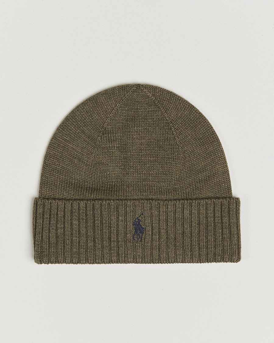 Herr | Mössor | Polo Ralph Lauren | Merino Beanie Light Cargo Olive