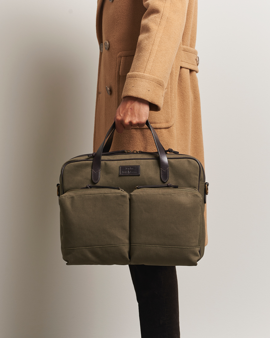 Herr | Väskor | Polo Ralph Lauren | Commuter Canvas Messenger Bag Defender Green/Brown