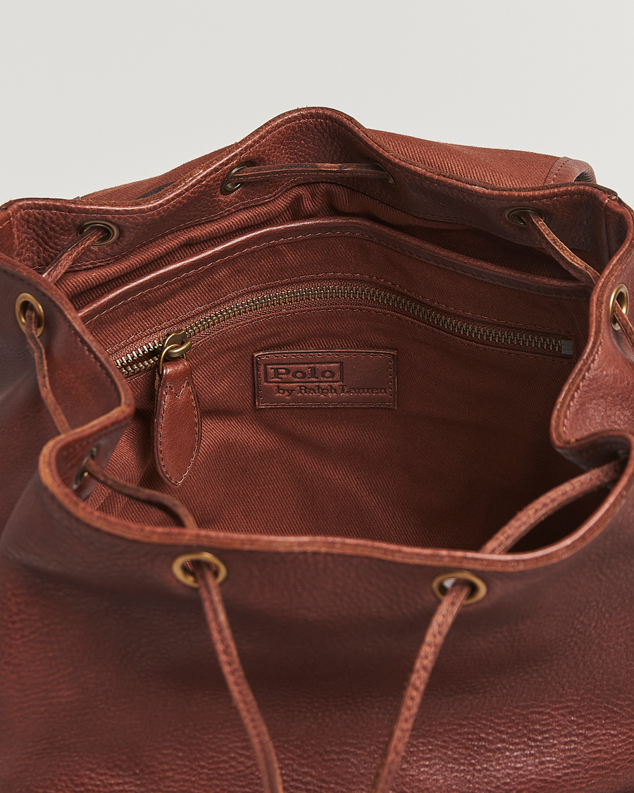 Herr | Väskor | Polo Ralph Lauren | Washed Heritage Leather Backpack British Tan