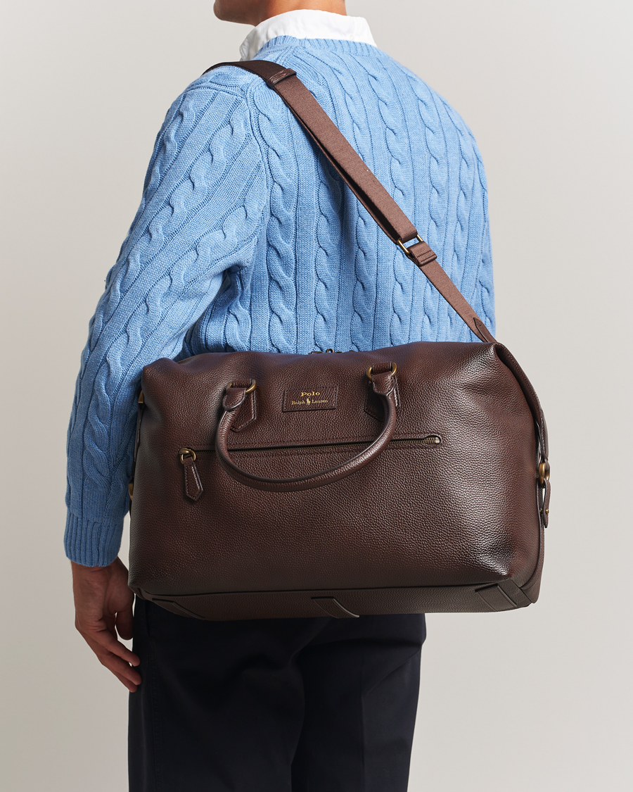 Herr | Väskor | Polo Ralph Lauren | Pebble Leather Duffle Bag Dark Brown