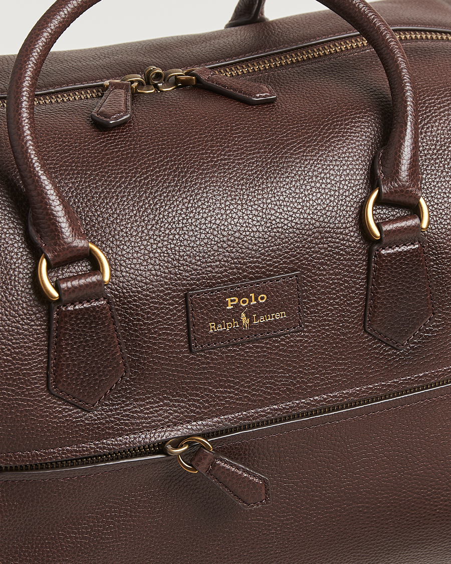 Herr | Väskor | Polo Ralph Lauren | Pebble Leather Duffle Bag Dark Brown
