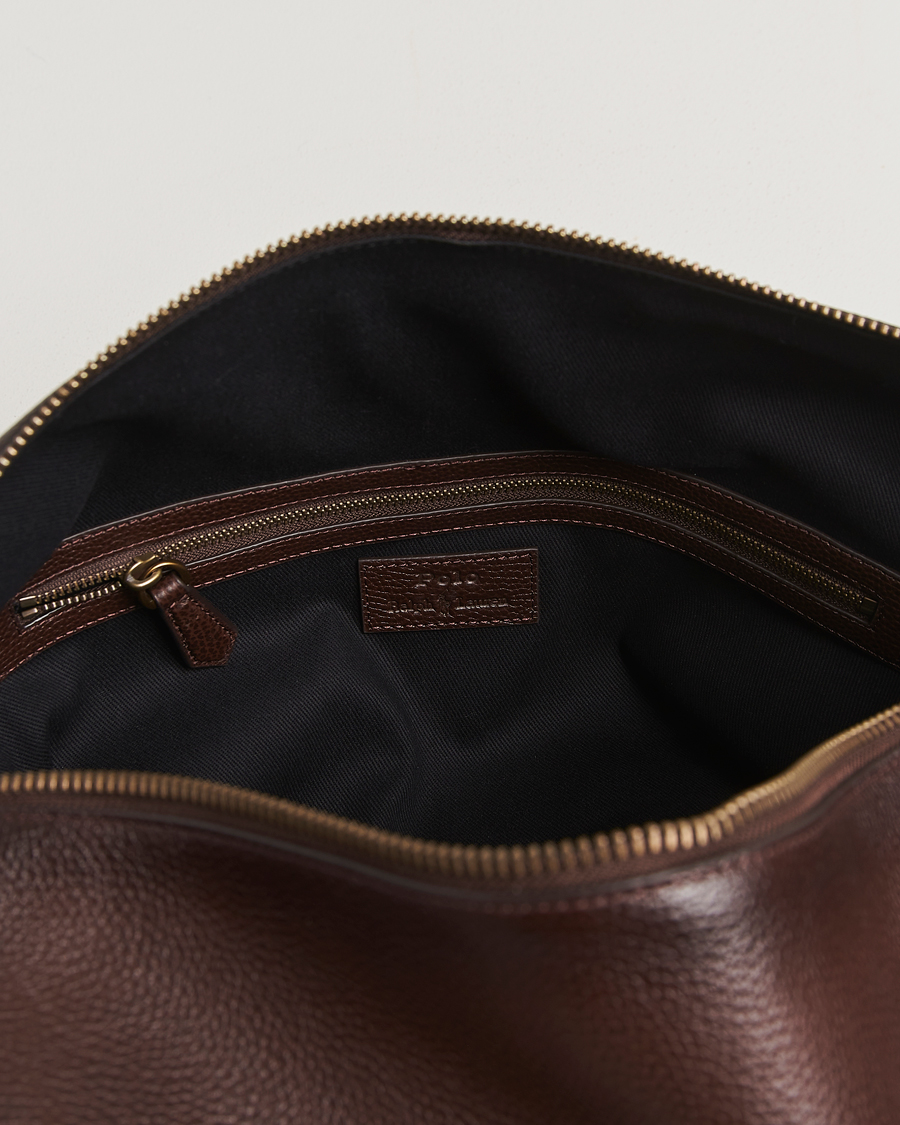 Herr | Väskor | Polo Ralph Lauren | Pebble Leather Duffle Bag Dark Brown
