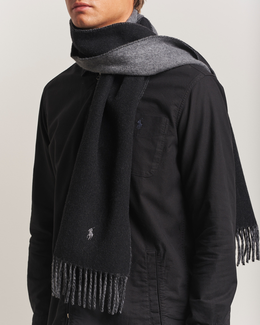 Herr | Halsdukar | Polo Ralph Lauren | Reversible Wool Scarf Polo Black/Grey
