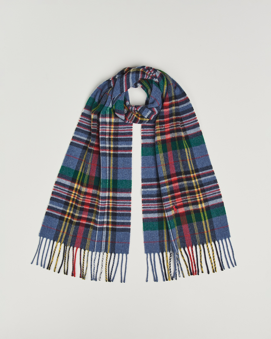 Herr | Polo Ralph Lauren Classic Wool Scarf Blue Multi | Polo Ralph Lauren | Classic Wool Scarf Blue Multi