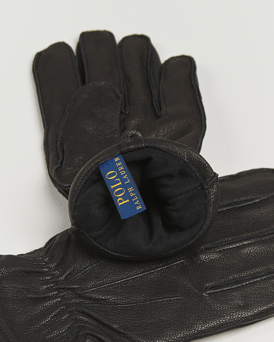 Herr | Polo Ralph Lauren Full Grain Leather Gloves Black | Polo Ralph Lauren | Full Grain Leather Gloves Black