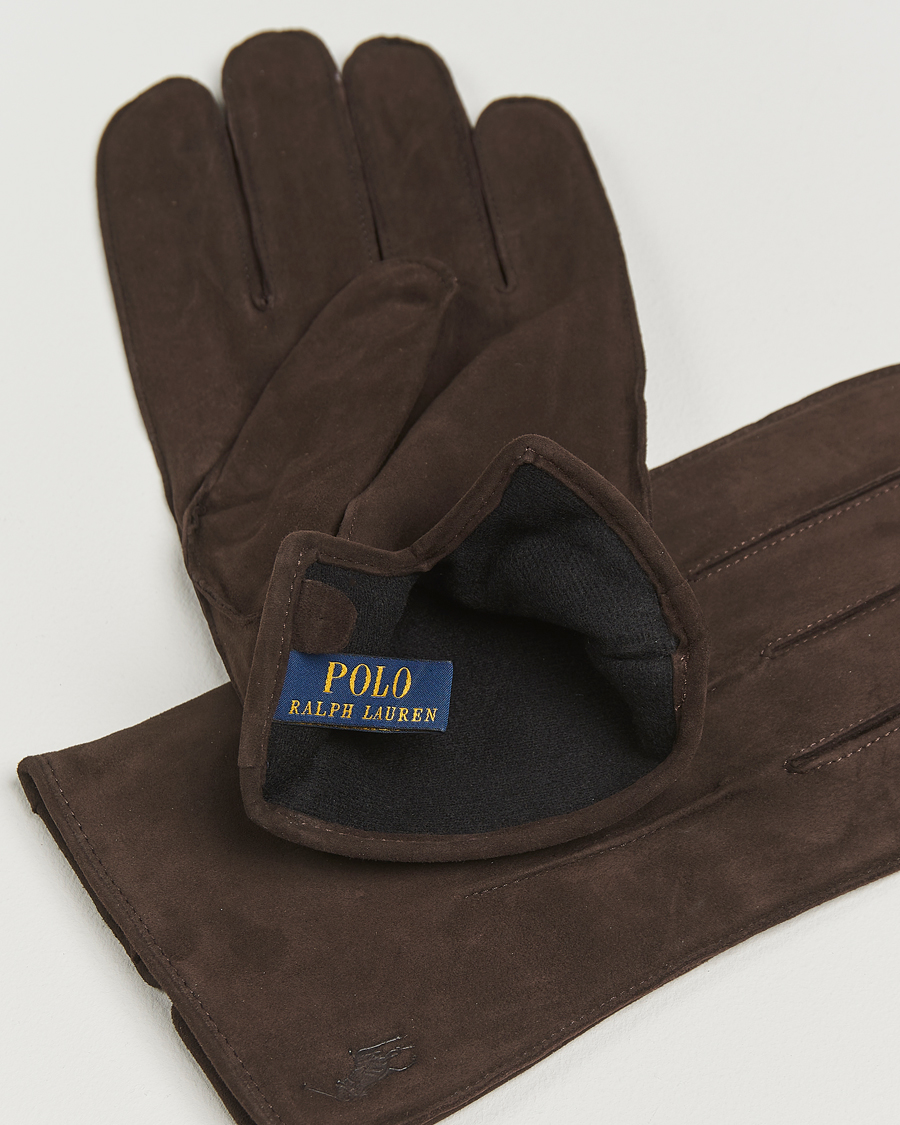 Herr | Handskar | Polo Ralph Lauren | Suede Gloves Dark Brown