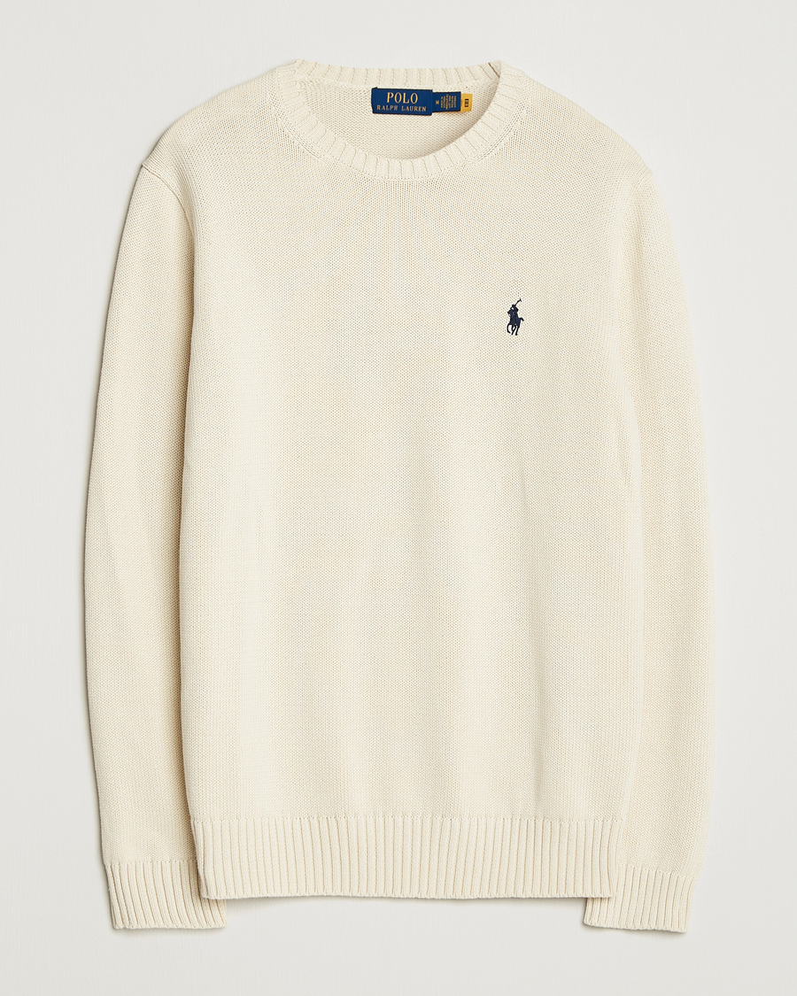Herr | Tröjor | Polo Ralph Lauren | Cotton Crew Neck Sweater Andover Cream