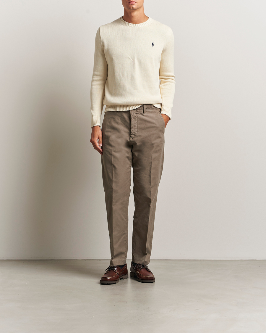 Herr | Tröjor | Polo Ralph Lauren | Cotton Crew Neck Sweater Andover Cream
