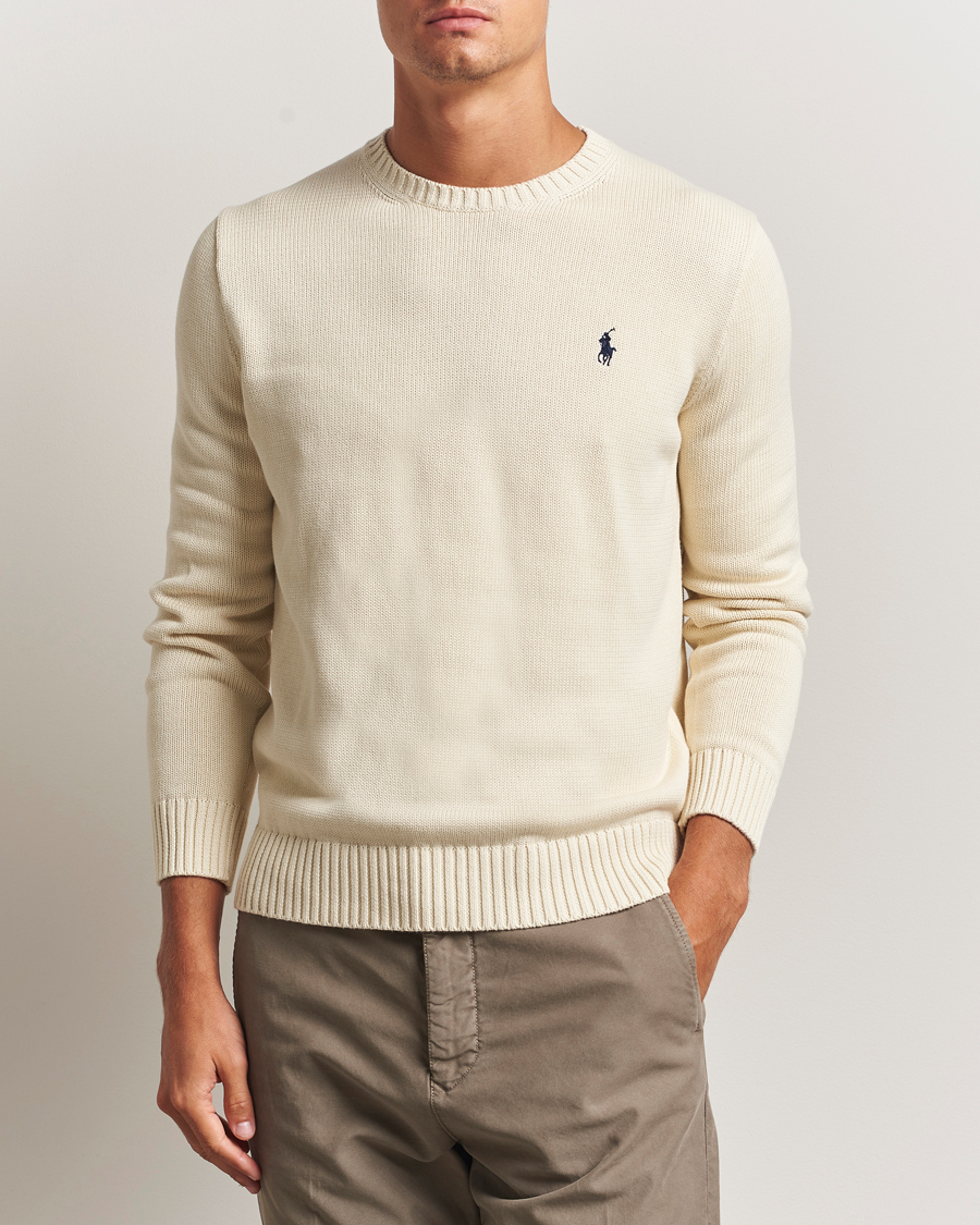 Herr | Tröjor | Polo Ralph Lauren | Cotton Crew Neck Sweater Andover Cream