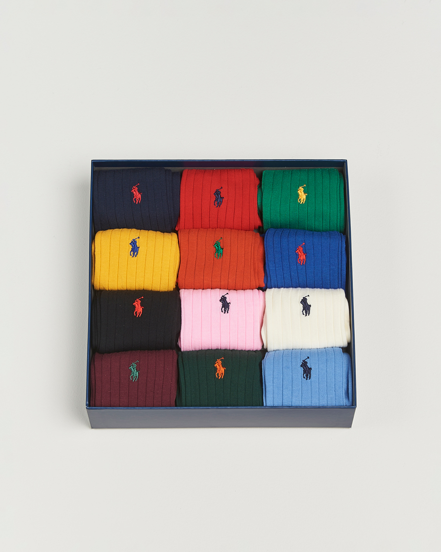 Herr | Underkläder | Polo Ralph Lauren | 12-Pack Egyptian Rib Cotton Crew Socks Multicolor