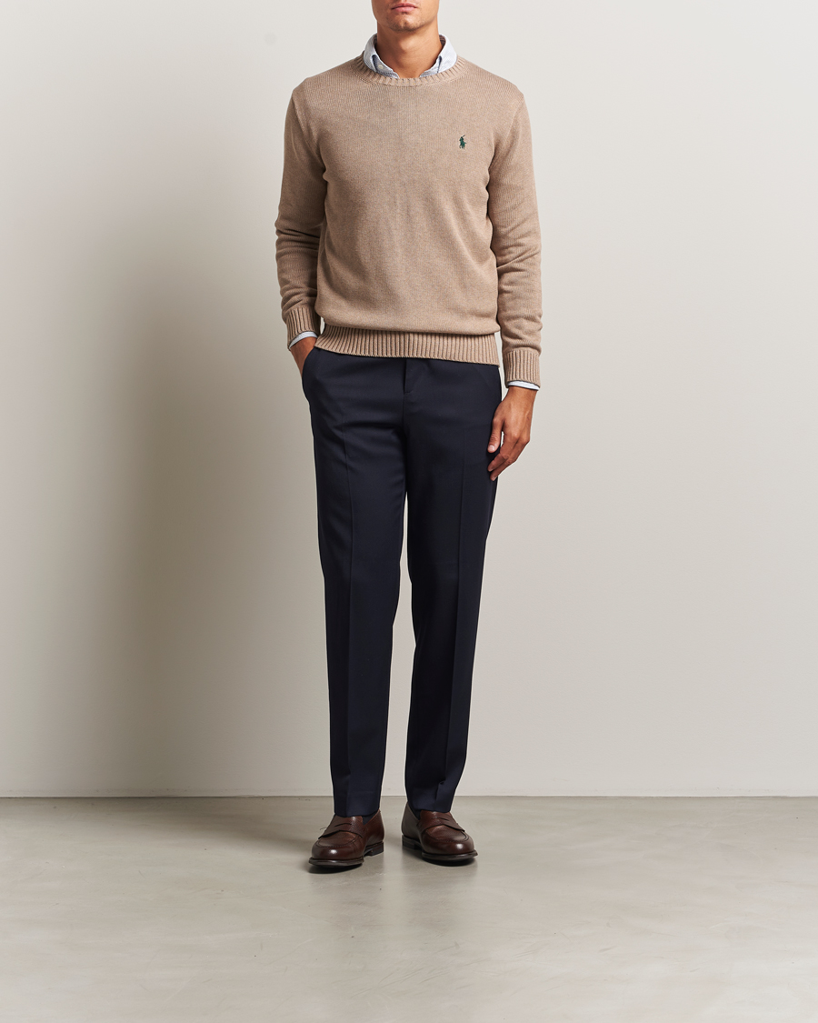 Herr | Tröjor | Polo Ralph Lauren | Cotton Crew Neck Sweater Bronze Melange