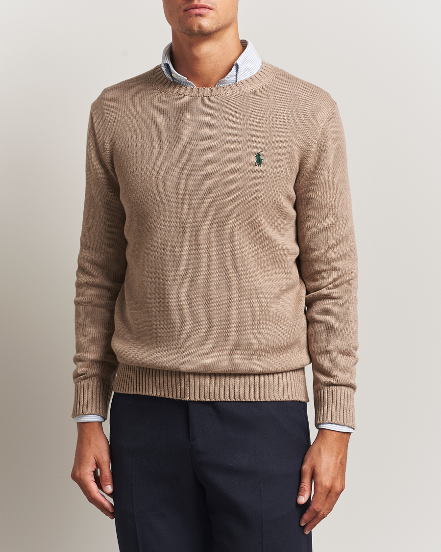 Herr | Tröjor | Polo Ralph Lauren | Cotton Crew Neck Sweater Bronze Melange