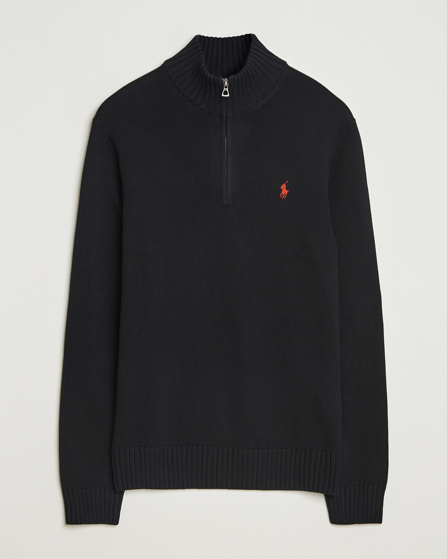 Herr | Tröjor | Polo Ralph Lauren | Cotton Pullover Half-Zip Polo Black