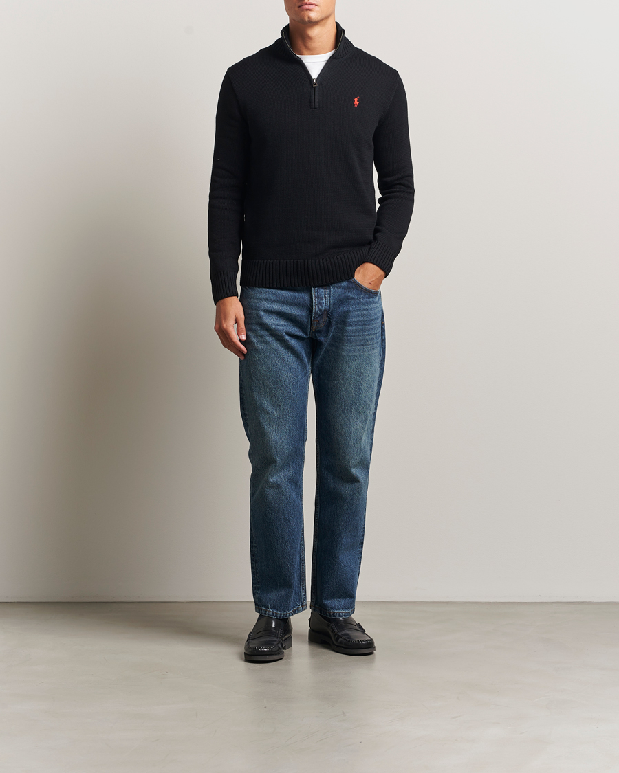 Herr | Tröjor | Polo Ralph Lauren | Cotton Pullover Half-Zip Polo Black
