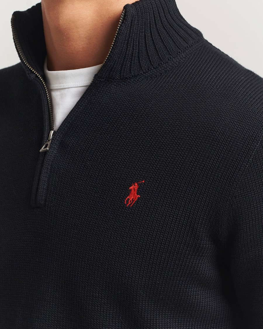 Herr | Tröjor | Polo Ralph Lauren | Cotton Pullover Half-Zip Polo Black
