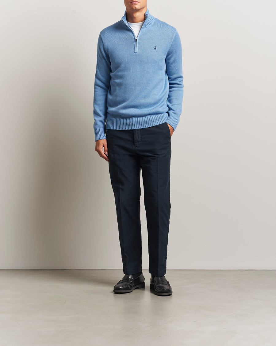 Herr | Tröjor | Polo Ralph Lauren | Cotton Pullover Half-Zip Soft Royal Heather