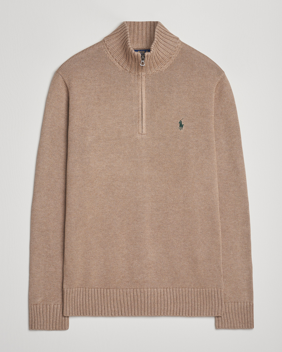Herr | Tröjor | Polo Ralph Lauren | Cotton Pullover Half-Zip Bronze Melange