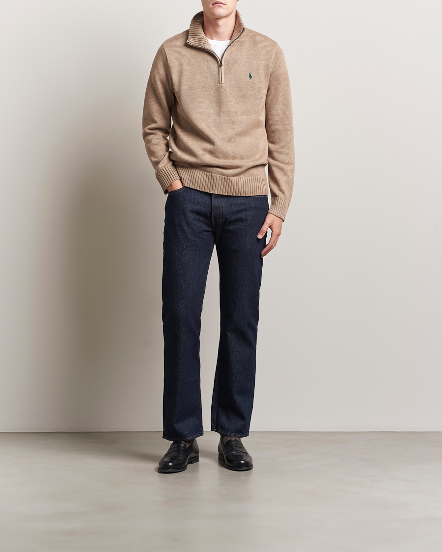 Herr | Tröjor | Polo Ralph Lauren | Cotton Pullover Half-Zip Bronze Melange